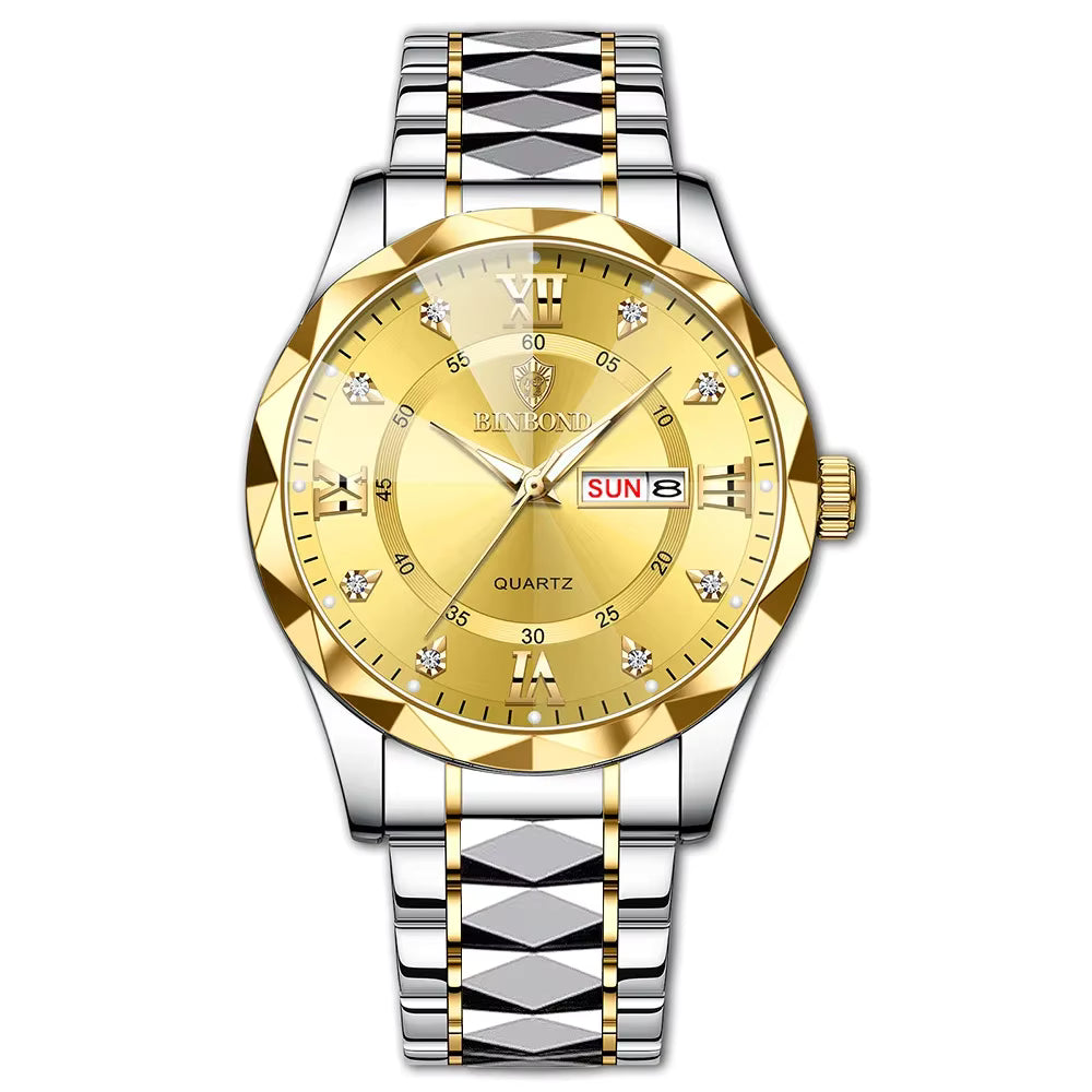 BINBOND B2521 Fashion Luxury Business Men Watches 30M Waterproof Week Date Clock Sport Quartz Mens Wristwatch Relogio Masculino