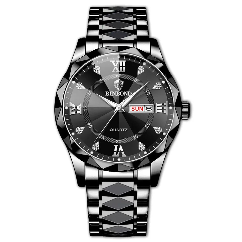 BINBOND B2521 Fashion Luxury Business Men Watches 30M Waterproof Week Date Clock Sport Quartz Mens Wristwatch Relogio Masculino