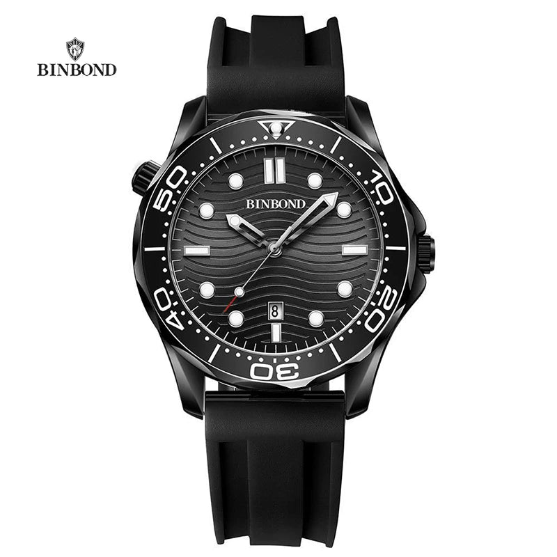 BINBOND Brand New Fashion Ultra-thin Sea Horse Series Men Business Quartz  Watches Waterproof Luminous Sports Casual Men's Watch