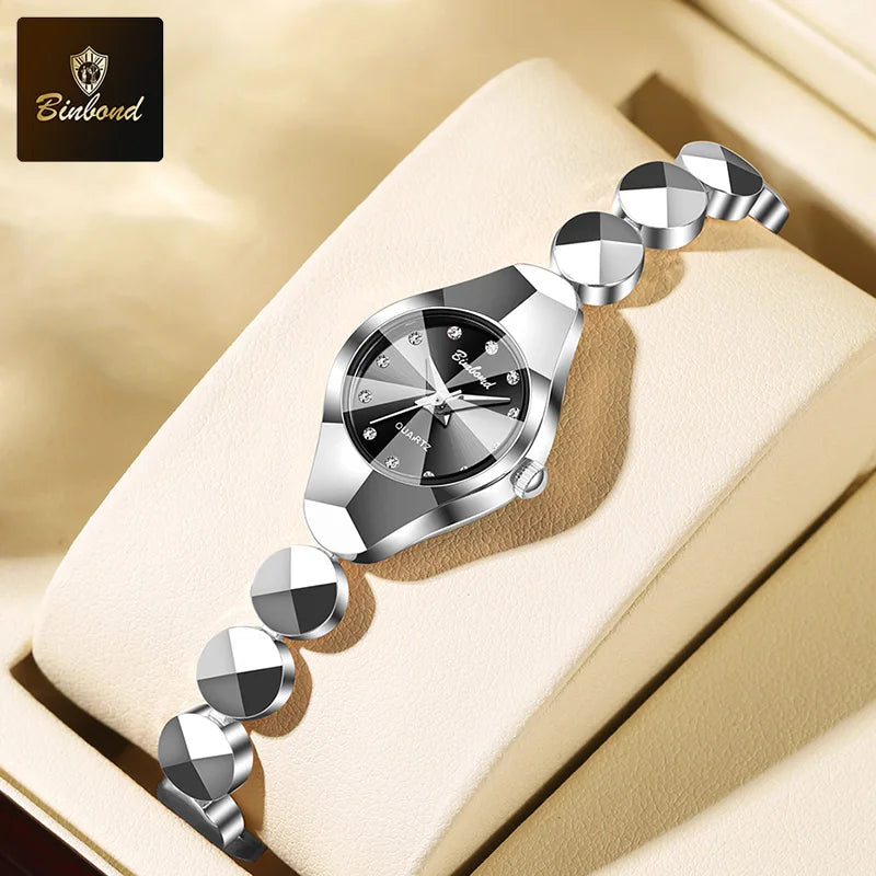 BINBOND New Fashion Quartz Women's Watches Luxury Stainless Steel Strap Waterproof Elegant Lady Bracelet Watch Relogio Feminino