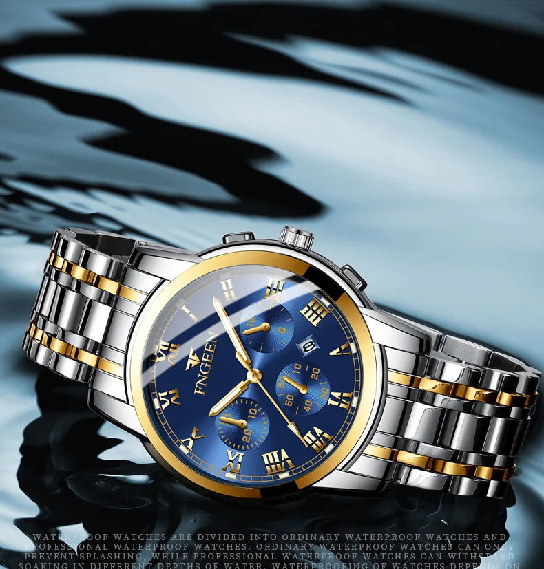 BINBOND 2pcs Couple Watches Fashion Top Brand Men Ladies for Quartz Watch Lover Waterproof Stainless Steel Watch Valentine Gift