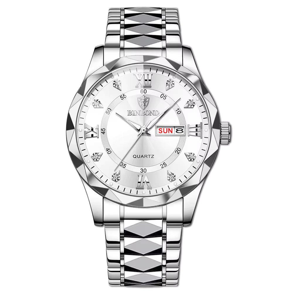 BINBOND B2521 Fashion Luxury Business Men Watches 30M Waterproof Week Date Clock Sport Quartz Mens Wristwatch Relogio Masculino