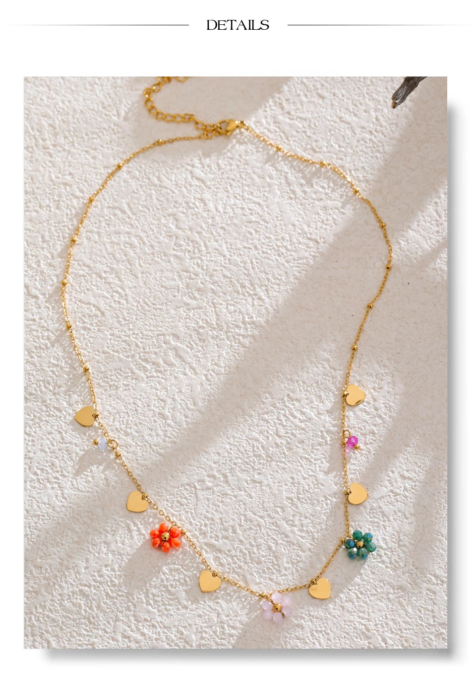 Yhpup Summer Fashion Crystal Flower Pendant Necklace for Women Stainless Steel Handmade Cute Collar Jewelry 2025 Waterproof